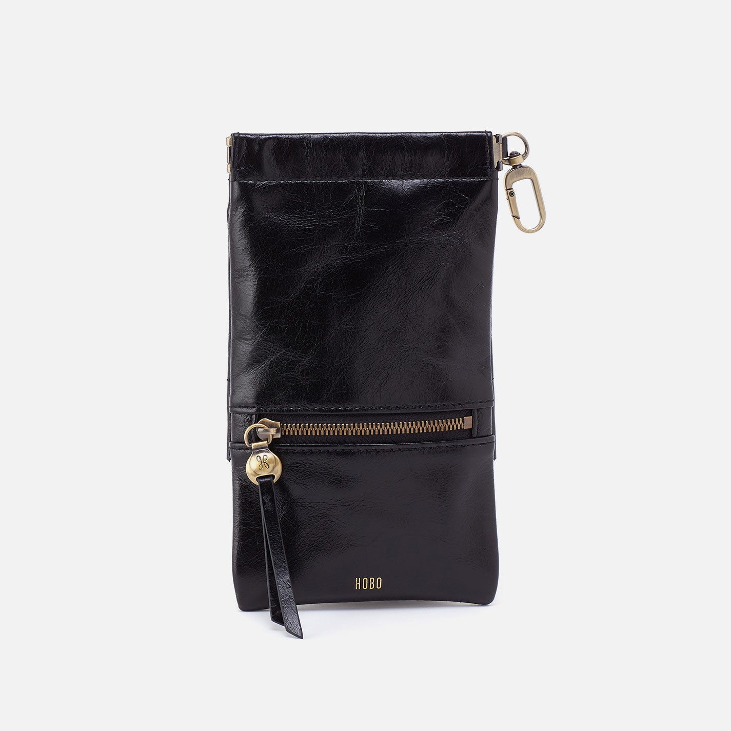 Facile Eyeglass Case In Polished Leather - Black Colorblock - Image 4