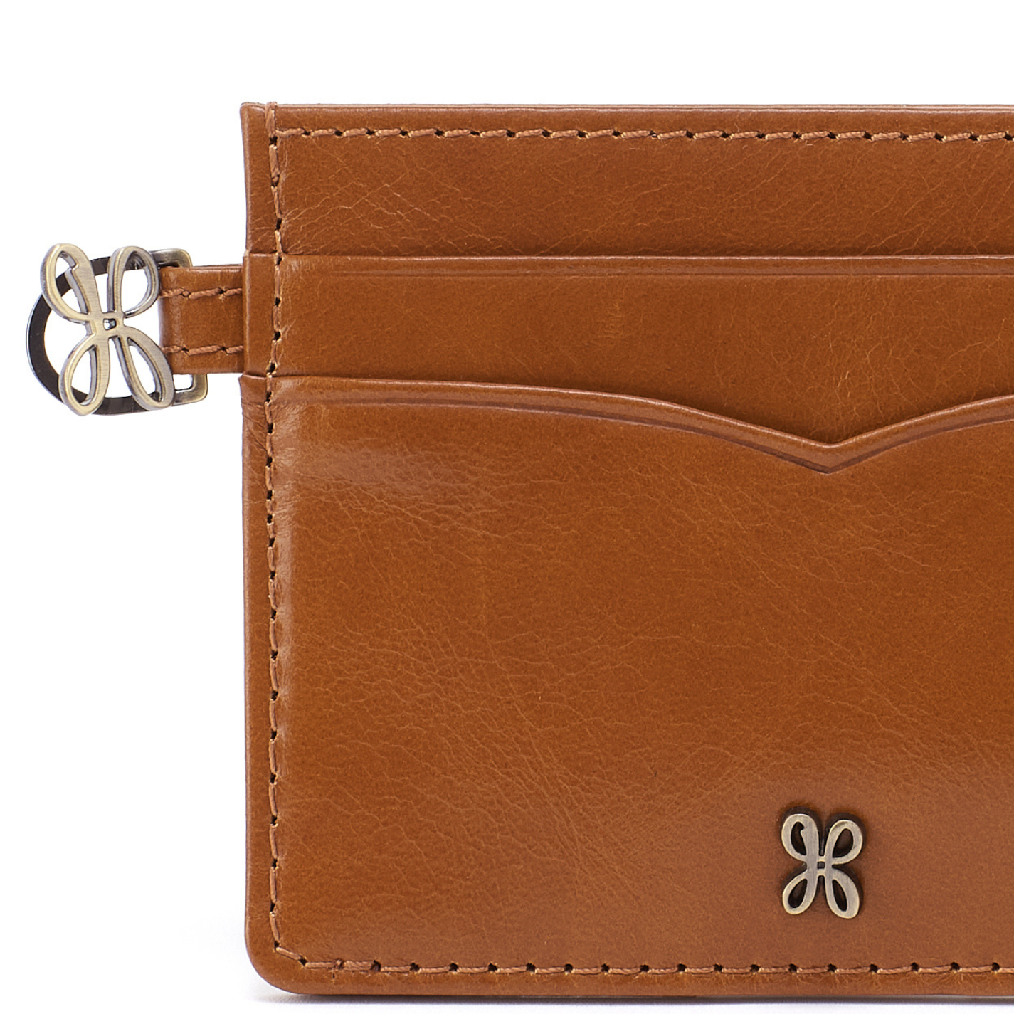 Charmed Card Case in Polished Leather - Black - Image 2