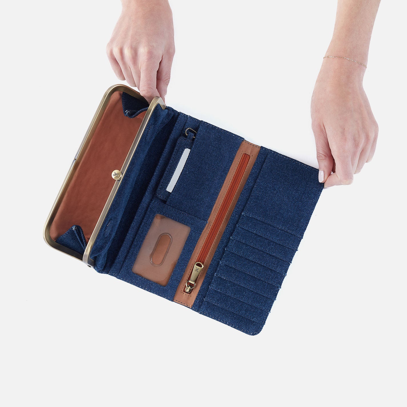 Rachel Continental Wallet In Denim Fabric - Dark Denim - Image 2