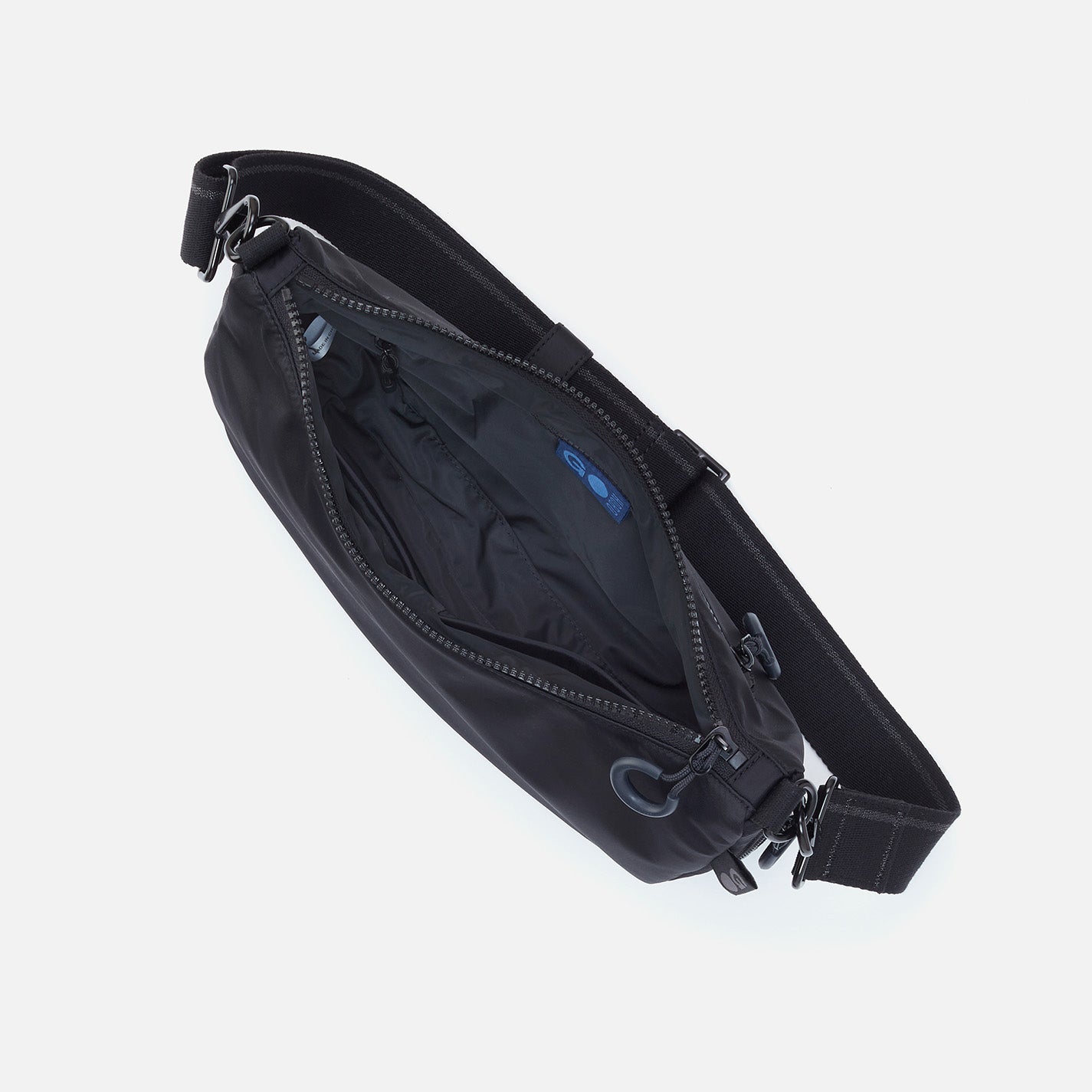 EVERY WEAR Crossbody in CaRefiber recycled nylon - Jet - Image 4