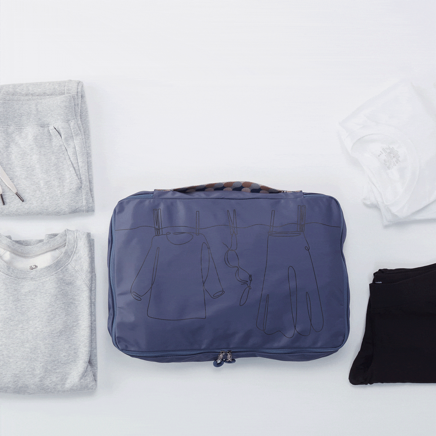 SET TO GO Packing Cube Large in CaRefiber recycled nylon - Ocean - Image 6