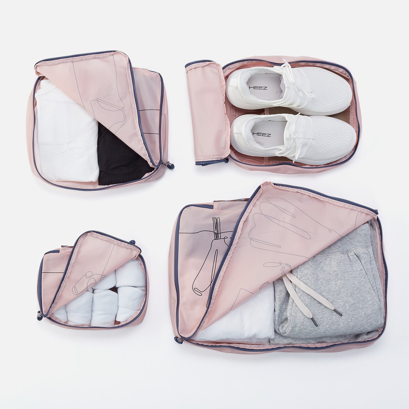 SET TO GO Packing Cube Medium in CaRefiber recycled nylon - Lotus - Image 4