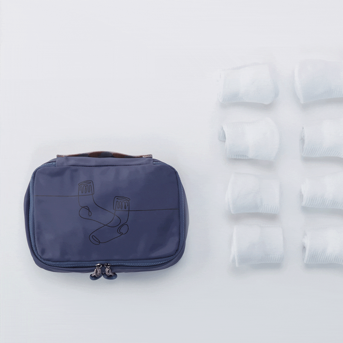 SET TO GO Packing Cube Small in CaRefiber recycled nylon - Ocean - Image 6