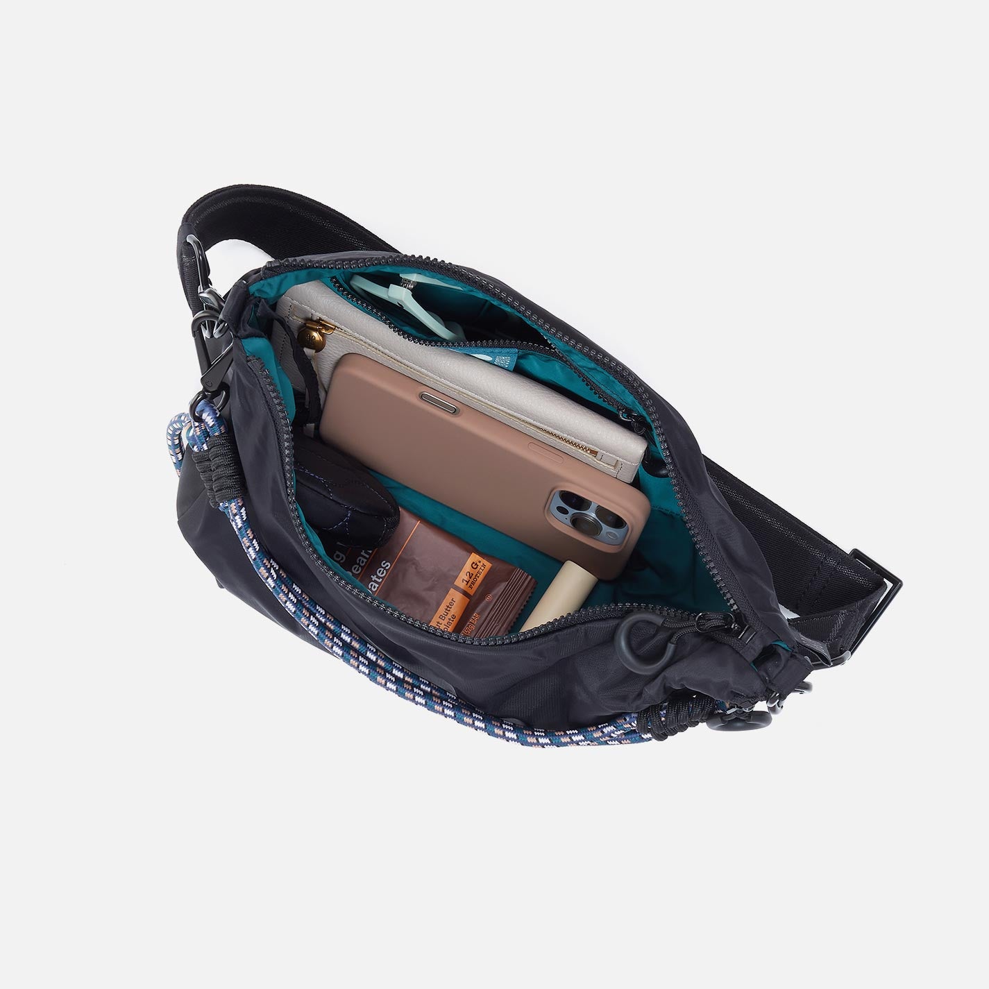 GO FOR IT Sling Crossbody in CaRefiber recycled nylon - Jet - Image 2