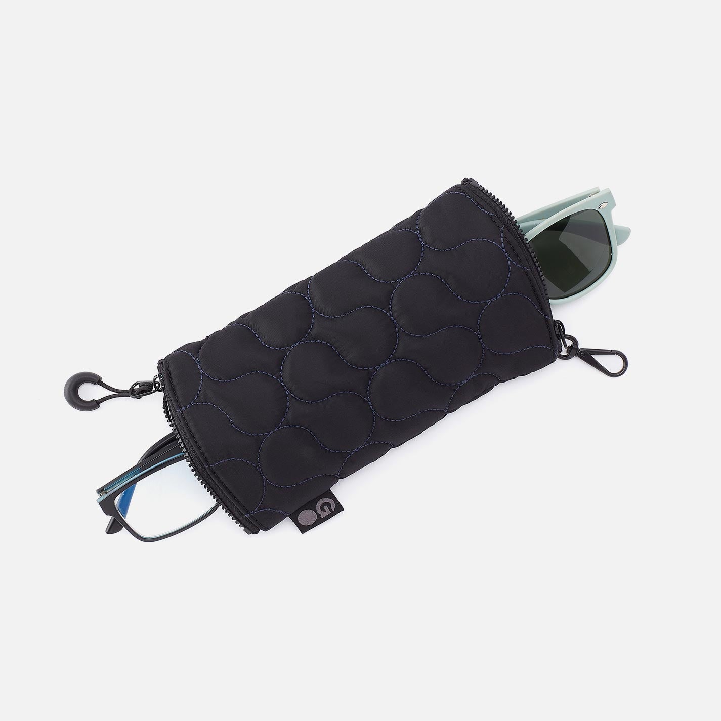 DOUBLE VISION Quilted Clip Eyewear Organizer in CaRefiber recycled nylon - Jet - Image 3