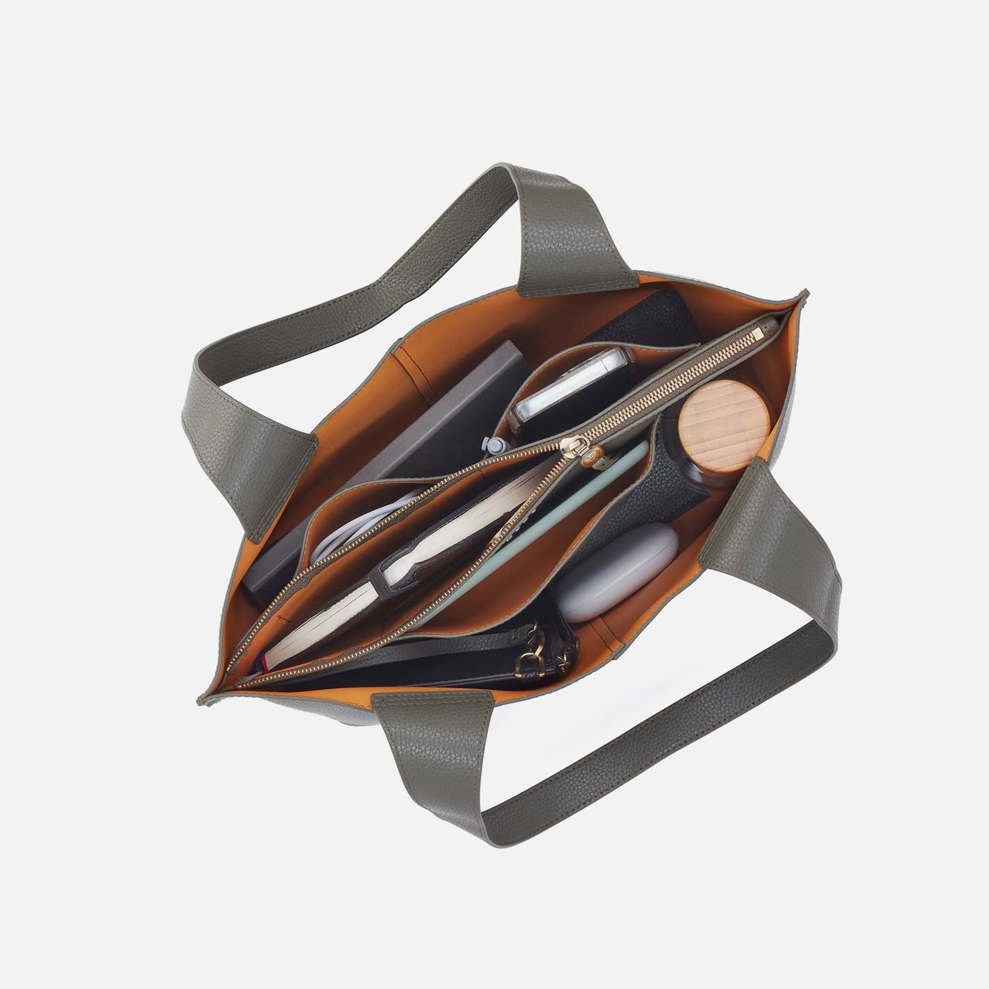 Vida Tote in Micro Pebbled Leather - Desert Palm - Image 4