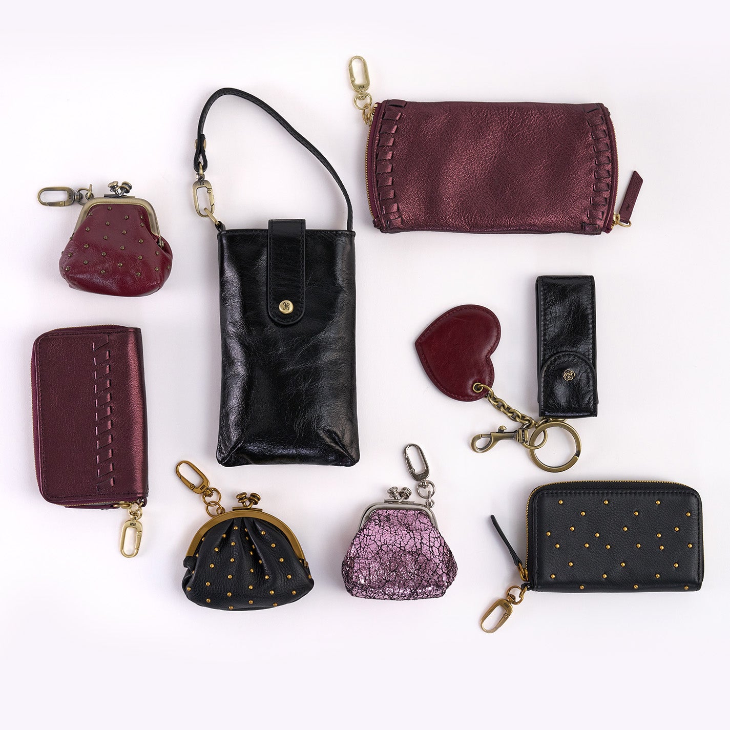 Move Clip Wallet In Metallic Leather - Frosted Plum - Image 2