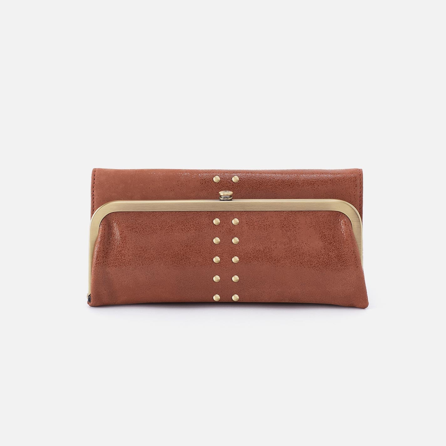 Rachel Continental Wallet in Buffed Leather - Burnished Saddle