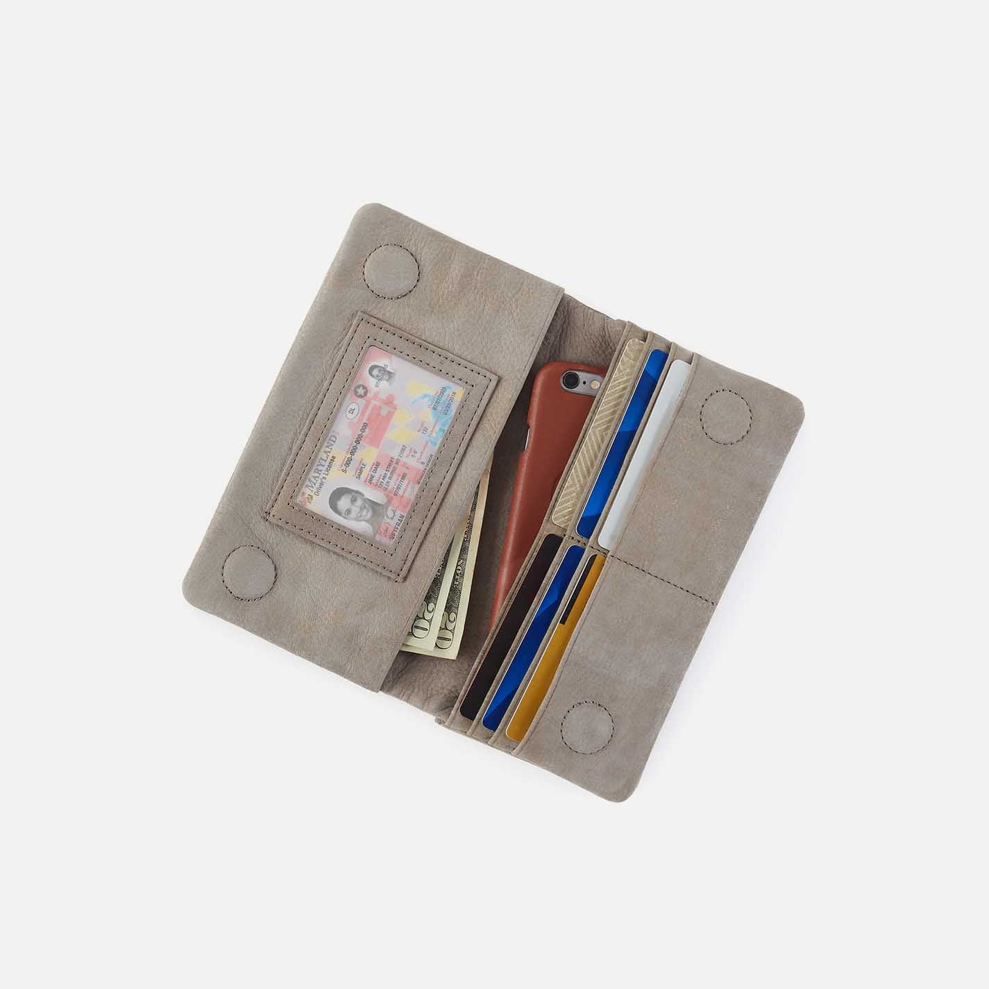 Lumen Continental Wallet in Nubuck Leather - Golden Granite - Image 2