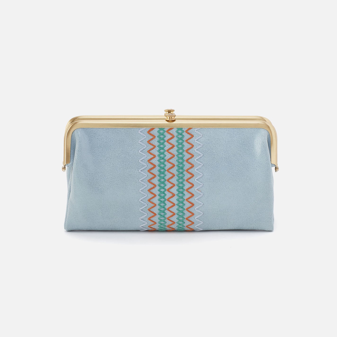 Lauren Clutch-Wallet In Buffed Leather - Sky