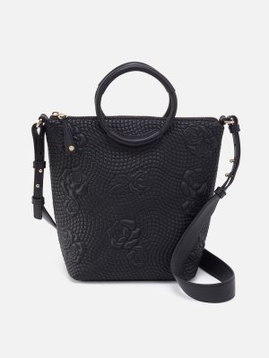 Maggie Crossbody In Smooth Leather - Black Quilted Rose