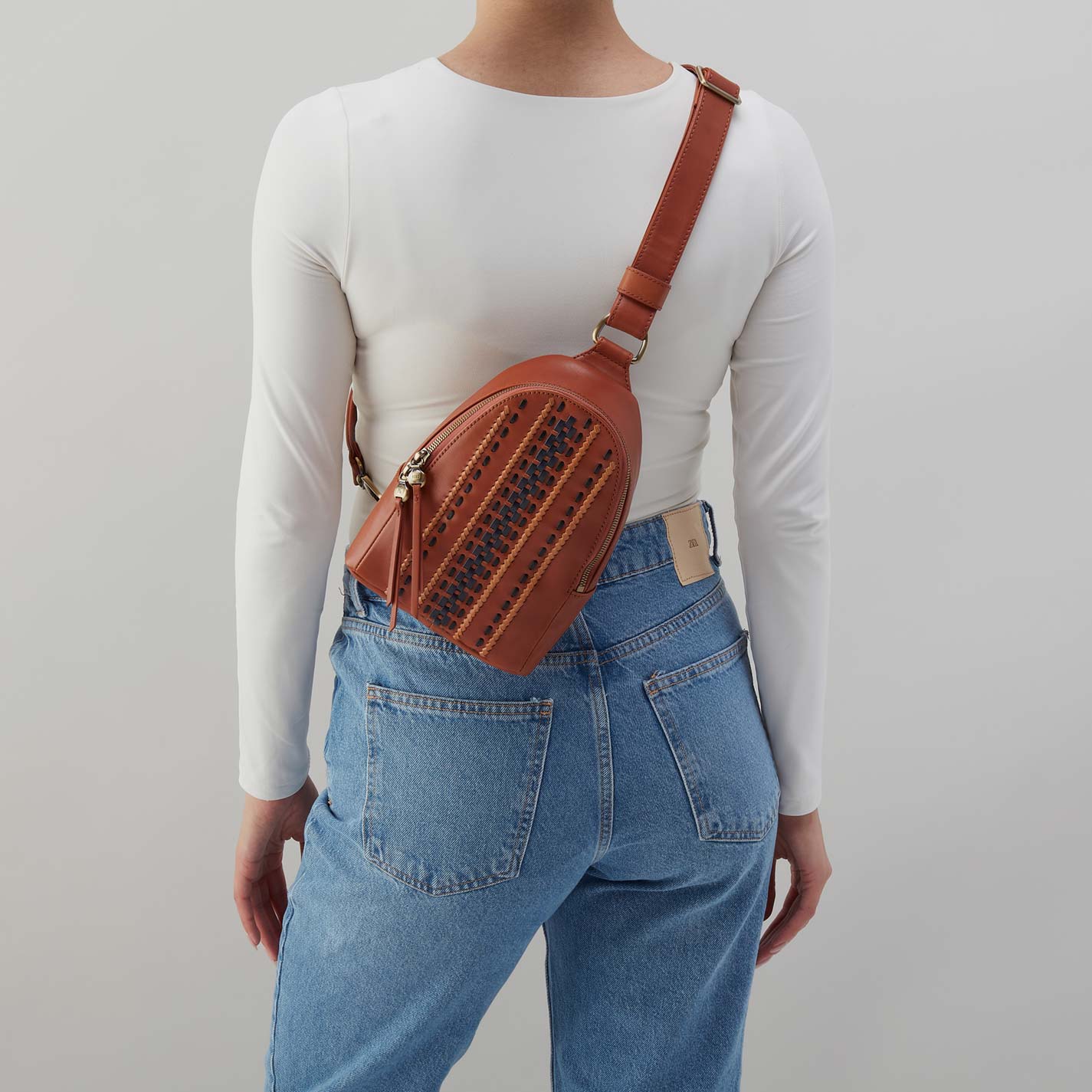 Fern Sling in Smooth Leather with Multi Stitch - Timberline - Image 5