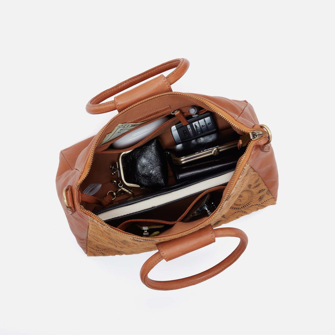 Sheila Medium Satchel in Hair-On Leather - Harvest Wheat Hair-On - Image 4
