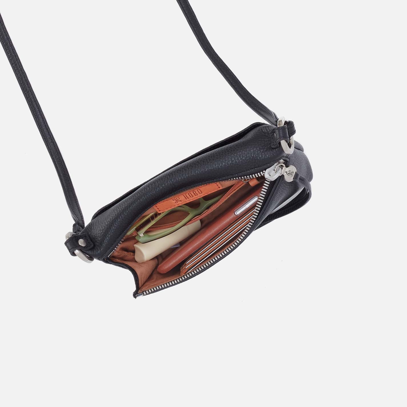 Run About Crossbody in Pebbled Leather - Black - Image 3