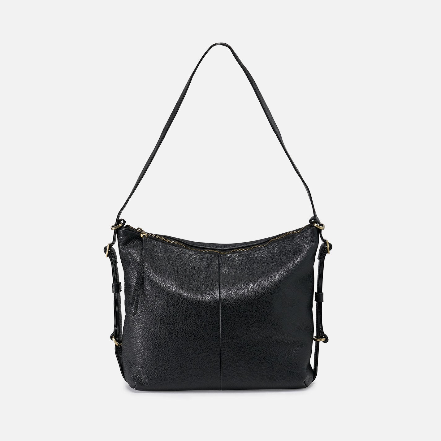 Emily Convertible Backpack in Pebbled Leather - Black