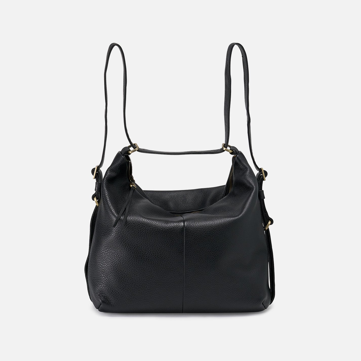 Emily Convertible Backpack in Pebbled Leather - Black - Image 6