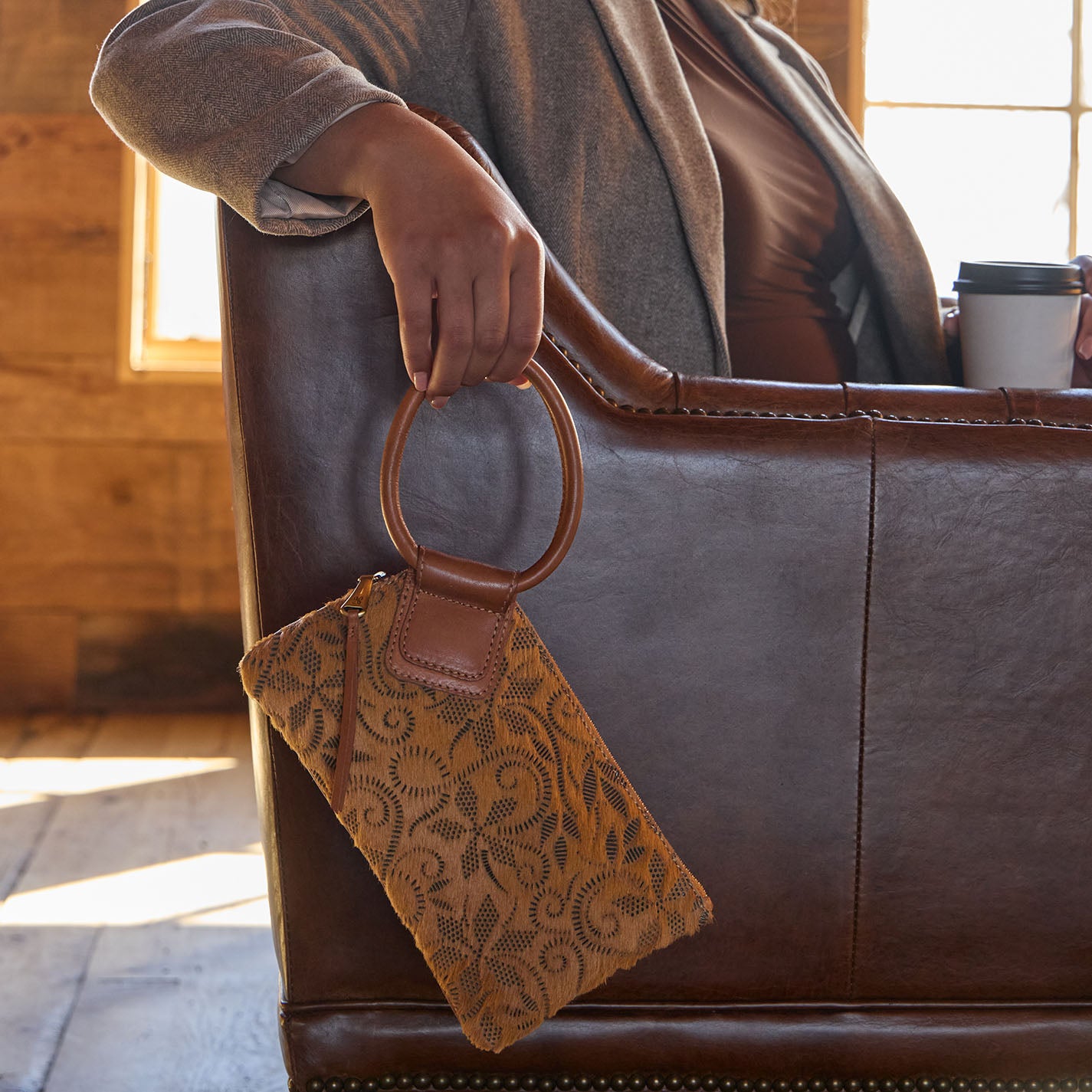 Sable Wristlet in Hair-On Leather - Harvest Wheat Hair-On - Image 2