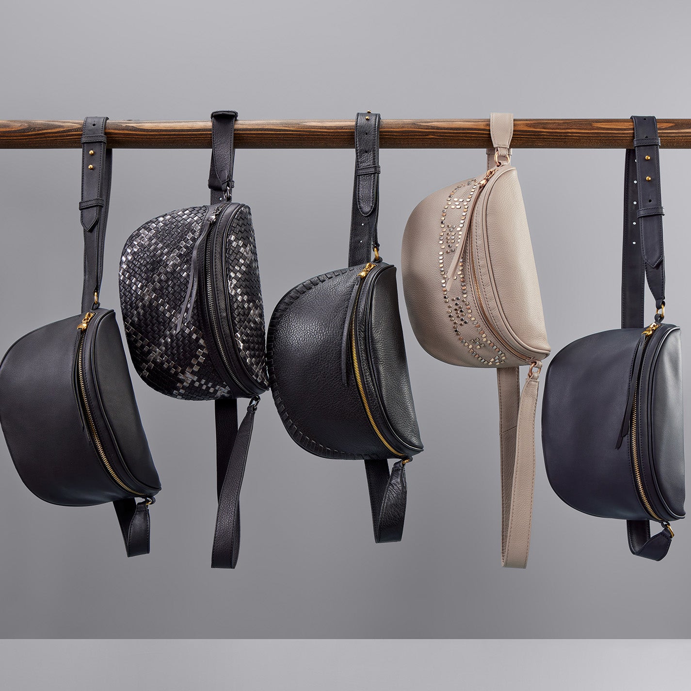 Juno Belt Bag in Smooth Leather - Black - Image 6