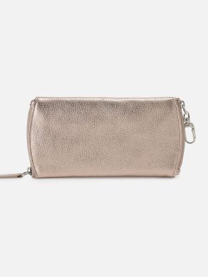Spark Double Eyeglass Case In Metallic Leather - Cameo Quartz