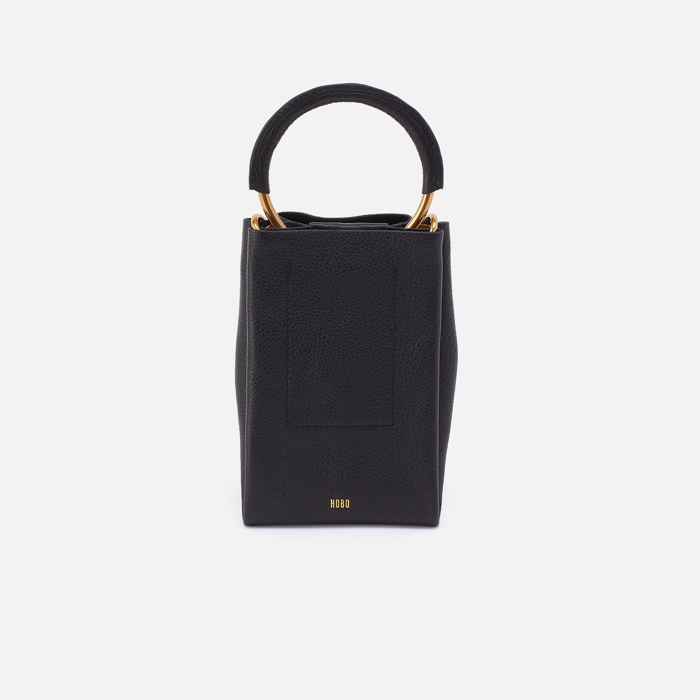 Eden Phone Crossbody In Pebbled Leather - Black - Image 4