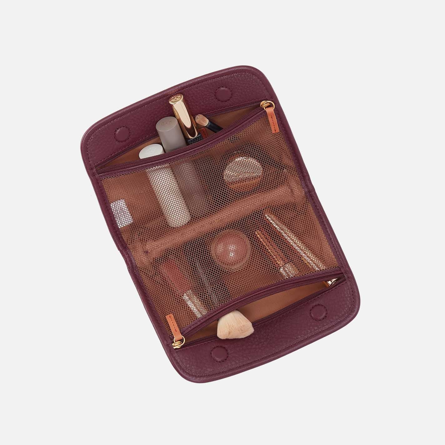 Beauty Cosmetic Pouch in Pebbled Leather - Mulberry Glaze - Image 2