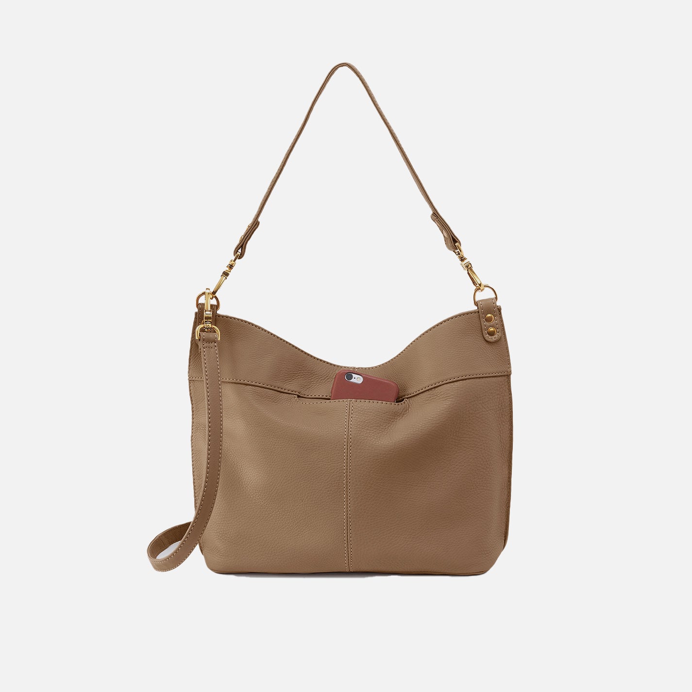 Pier Shoulder Bag in Pebbled Leather - Cedar Sagebrush - Image 4