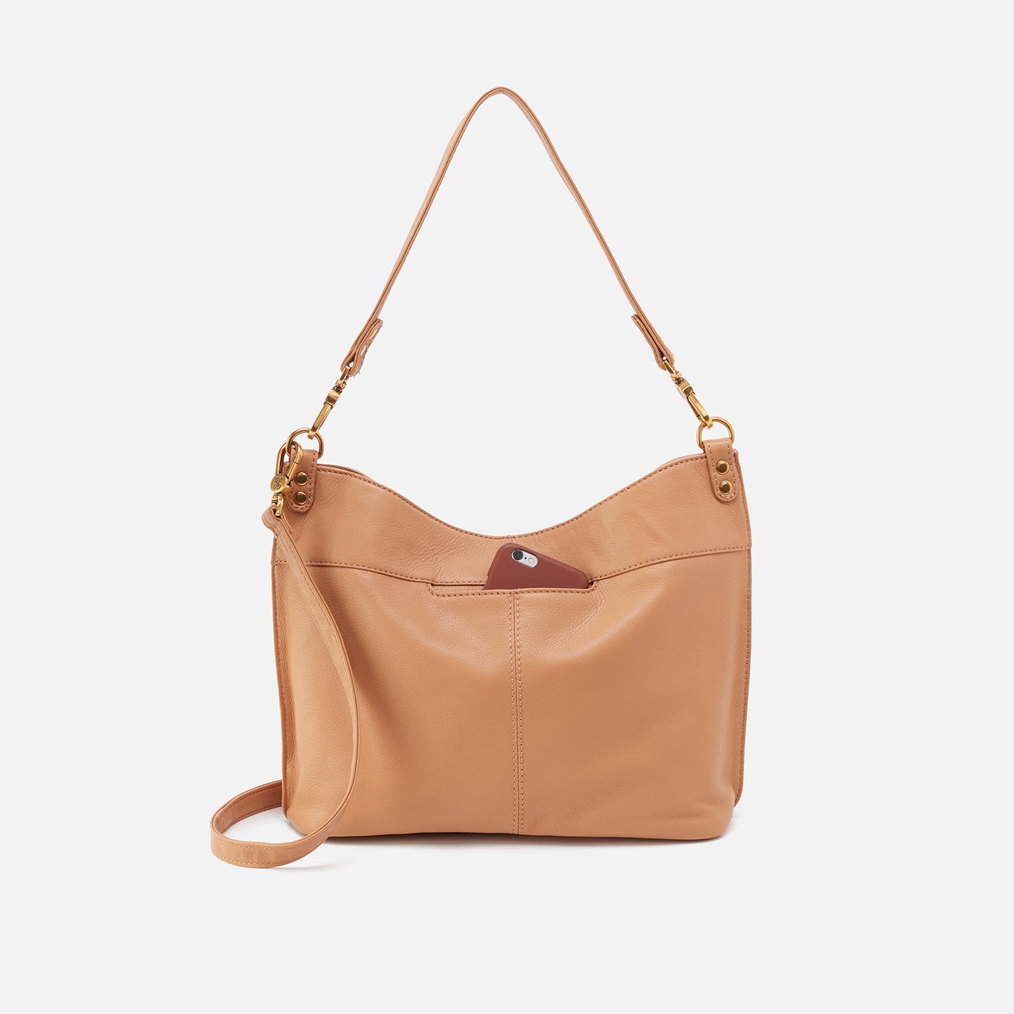 Pier Shoulder Bag In Pebbled Leather - Sandstorm - Image 6