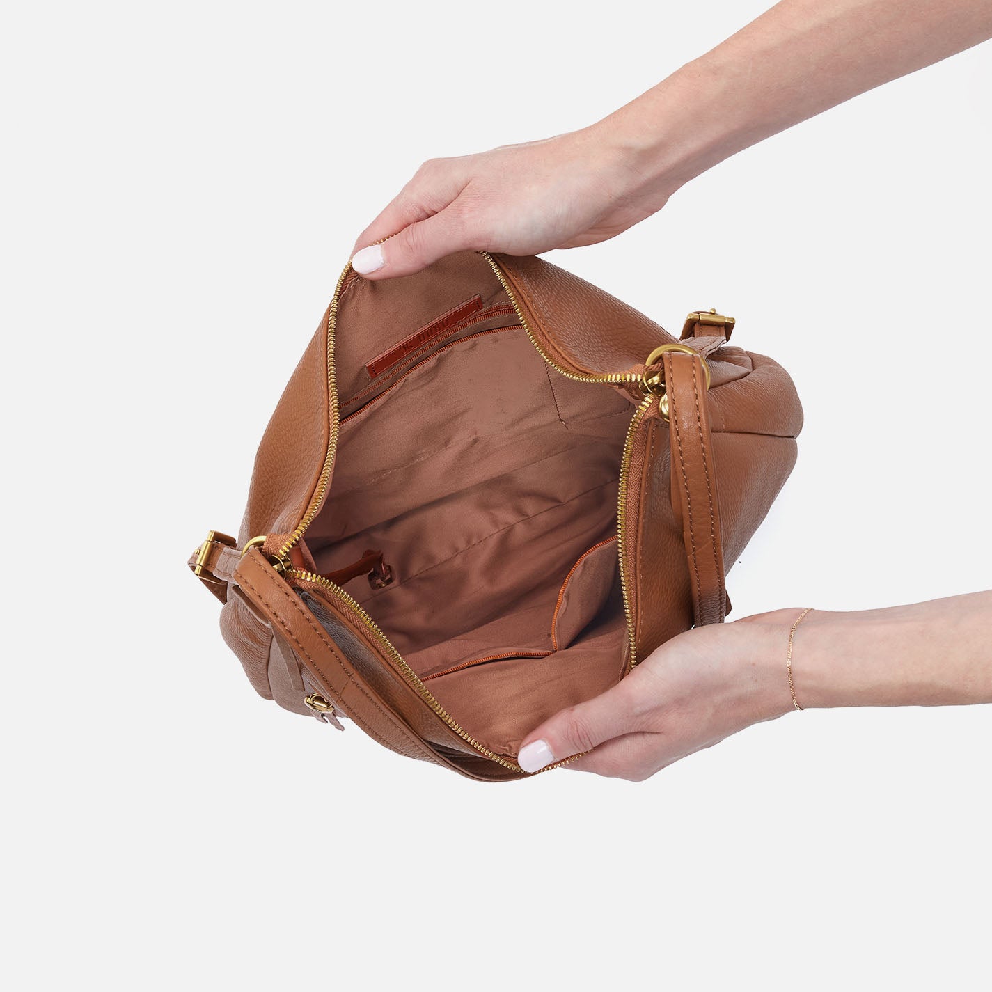 Merrin Convertible Backpack In Pebbled Leather - Warm Honey - Image 3