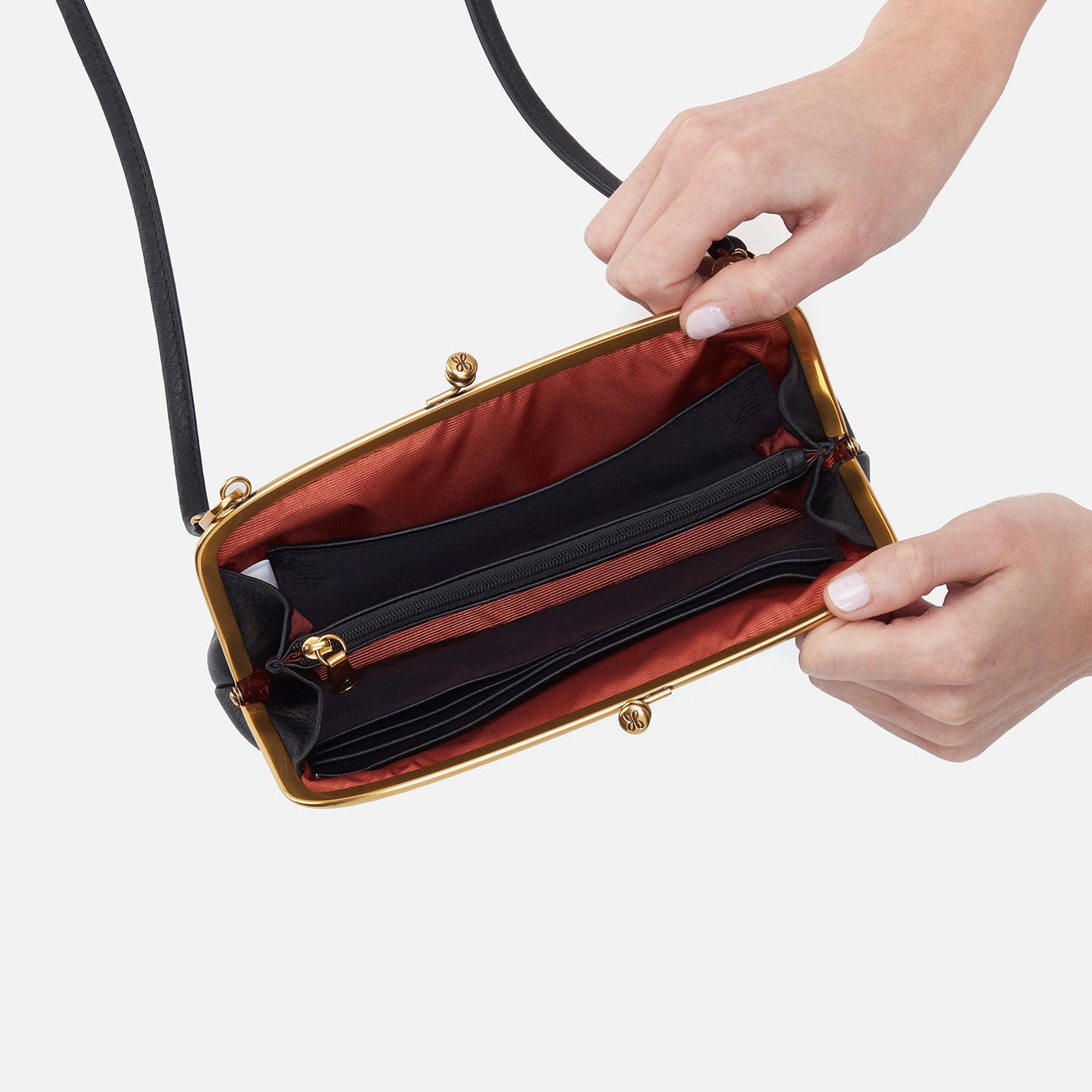 Cora Wallet Crossbody In Pebbled Leather - Black - Image 3