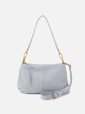 Advance Shoulder Bag In Pebbled Leather - Blue Pearl