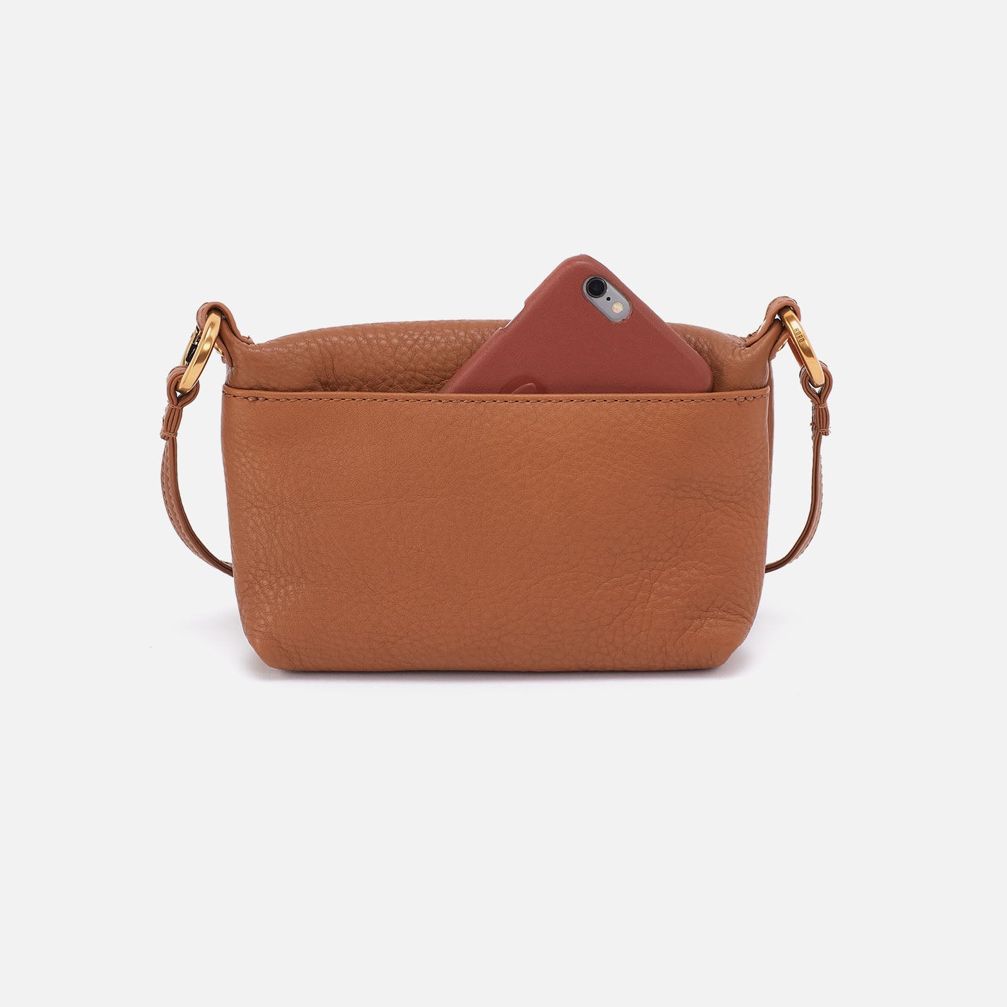 Run About Crossbody In Pebbled Leather - Warm Honey - Image 4