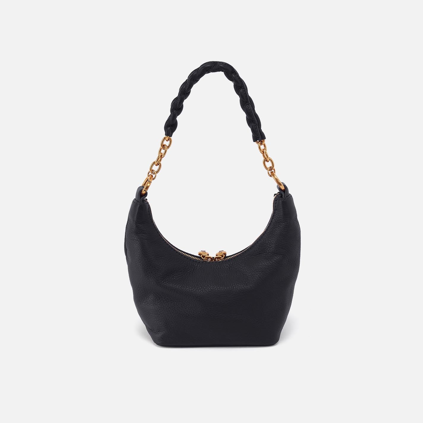 Astrid Small Crossbody in Pebbled Leather - Black - Image 4