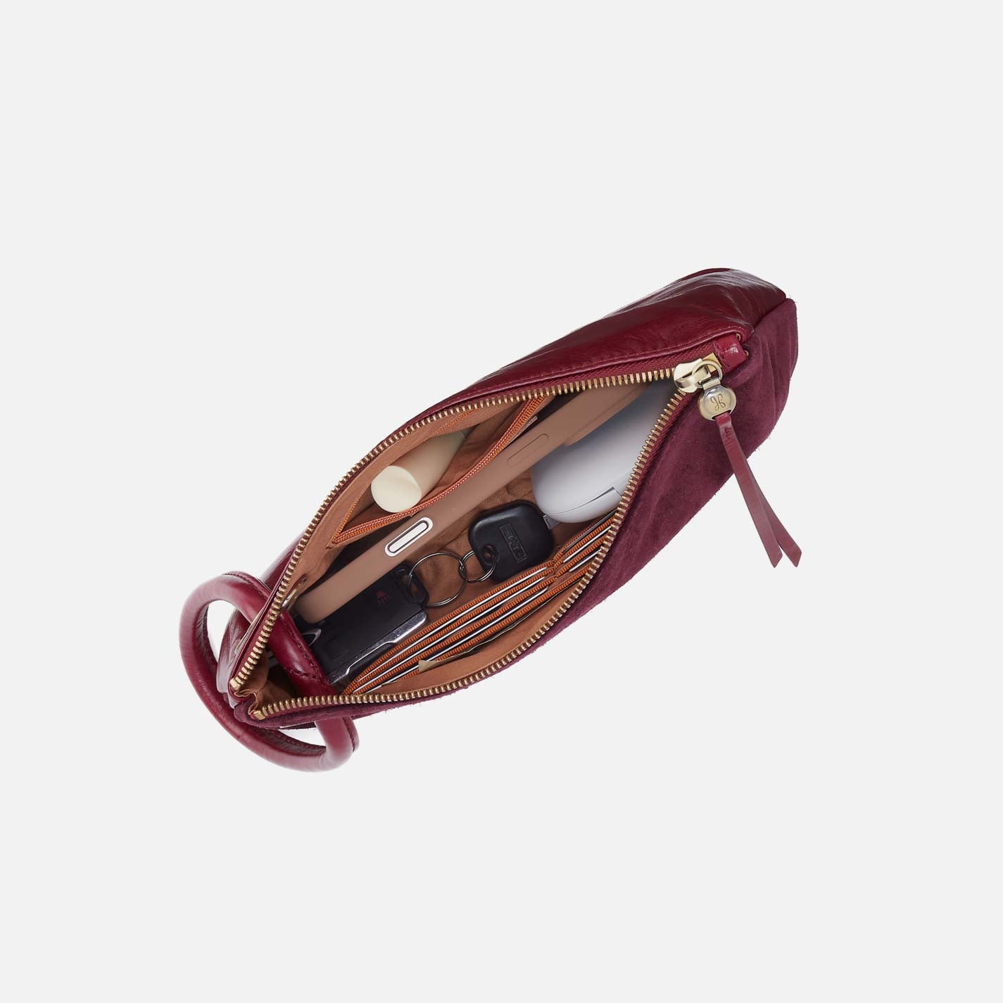 Daisy Daze Large Wristlet in Suede Leather - Prairie Garnet - Image 3