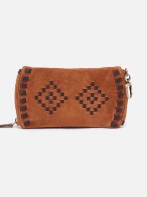 Spark Double Eyeglass Case in Suede Leather - Oak Barrel
