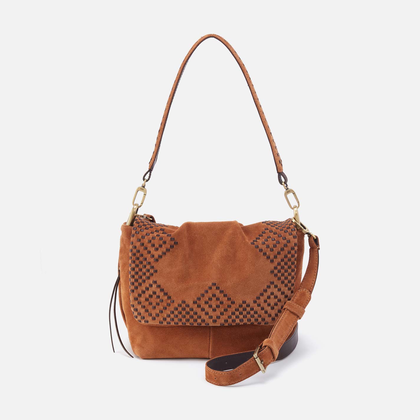 Harley Convertible Shoulder in Suede Leather - Oak Barrel