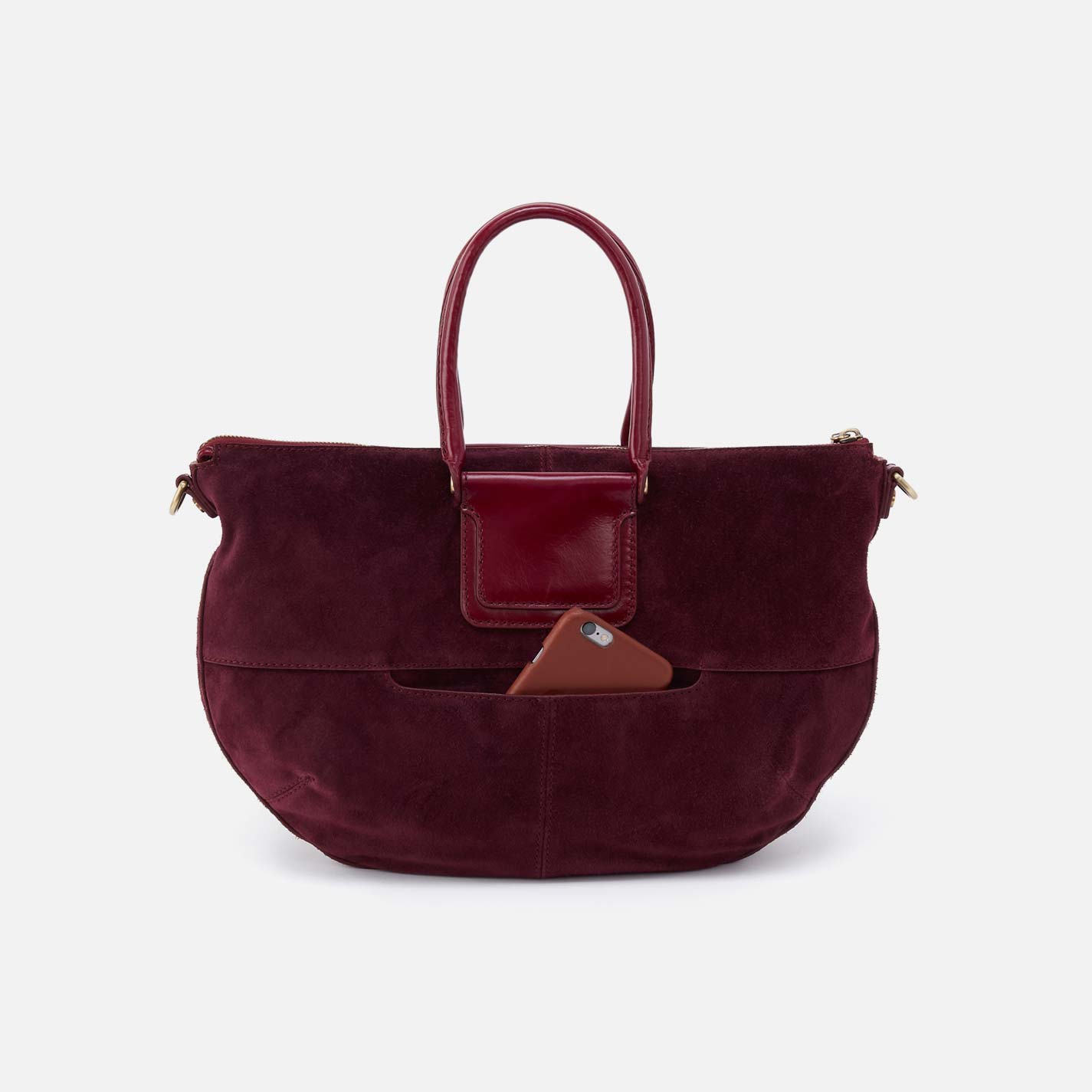 Sheila Large Crossbody in Suede Leather - Prairie Garnet - Image 4