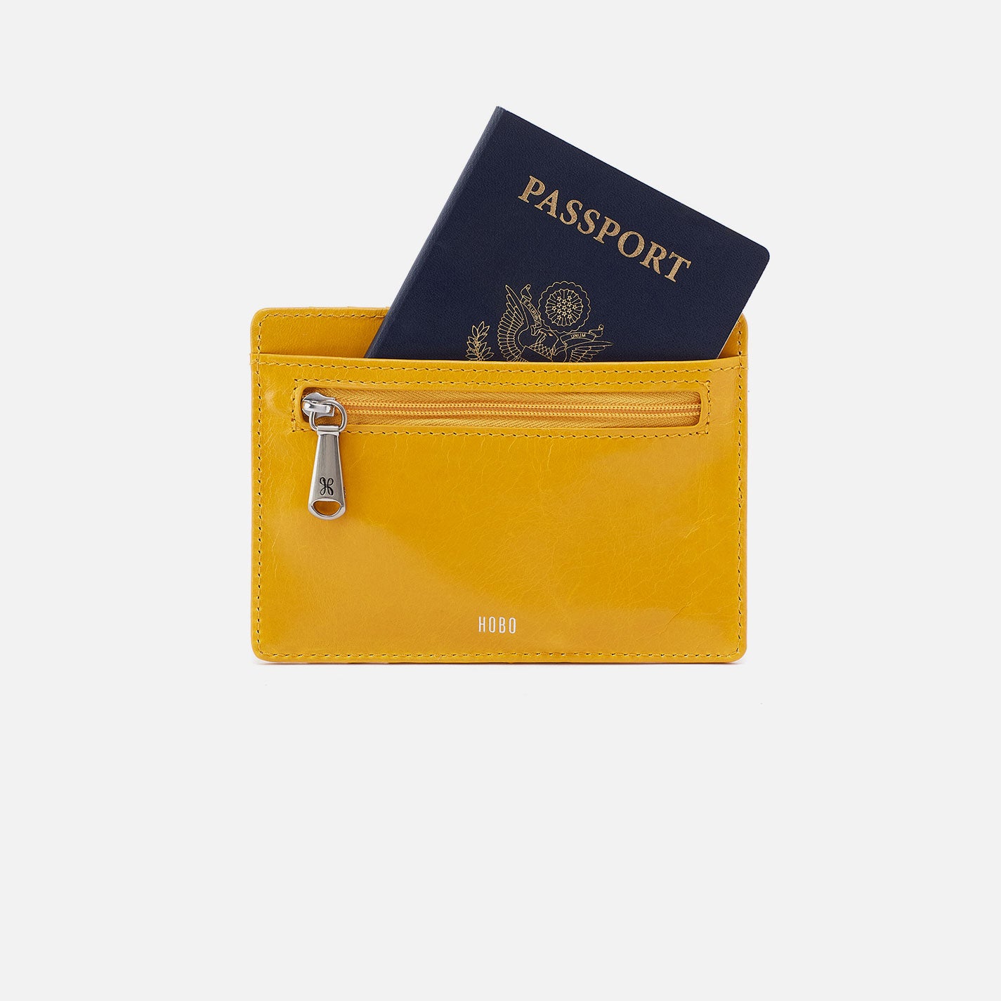 Euro Slide Card Case In Polished Leather - Sun Glow - Image 3