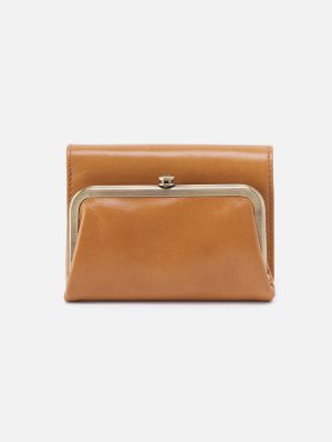 Robin Compact Wallet In Polished Leather - Natural