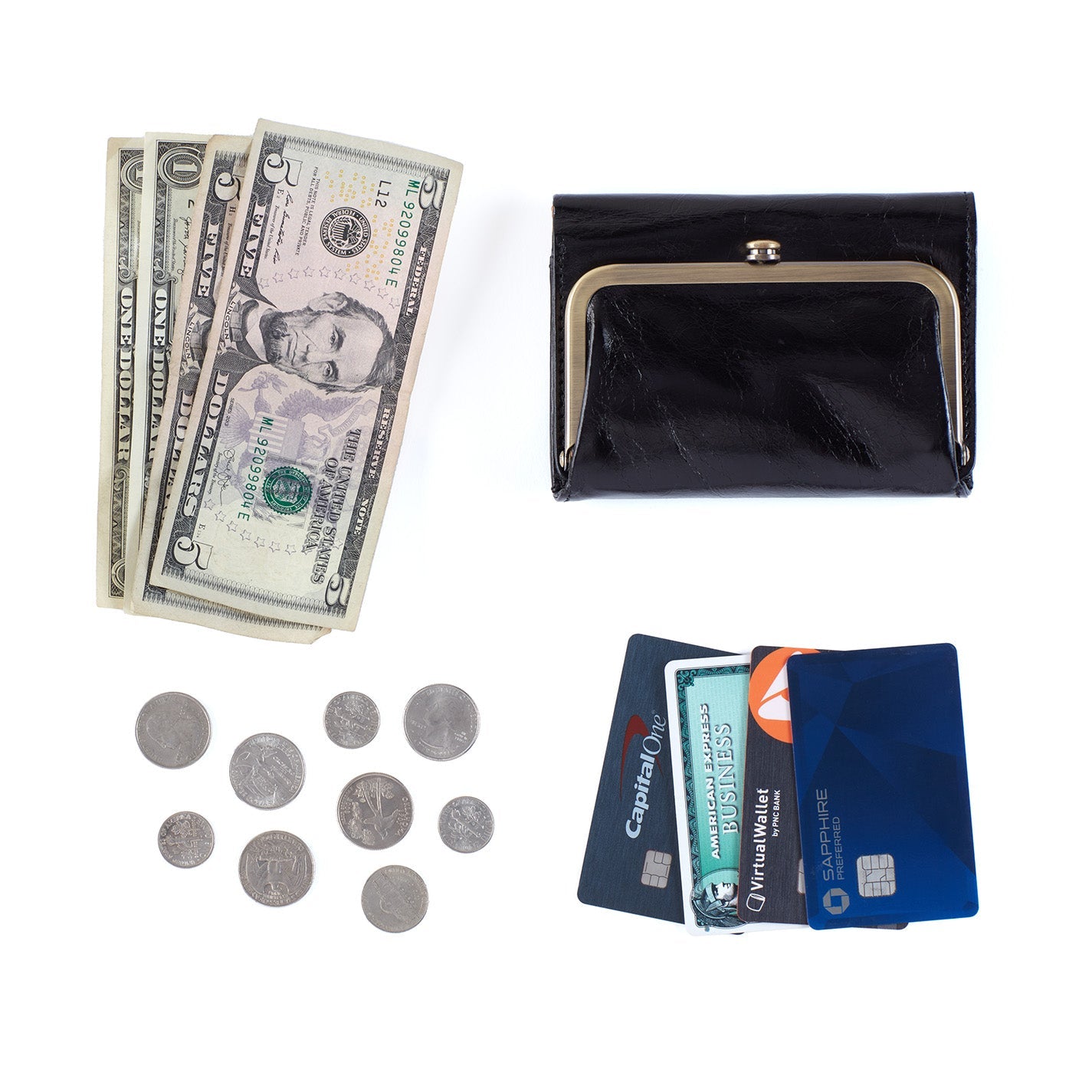 Robin Compact Wallet in Polished Leather - Truffle - Image 5