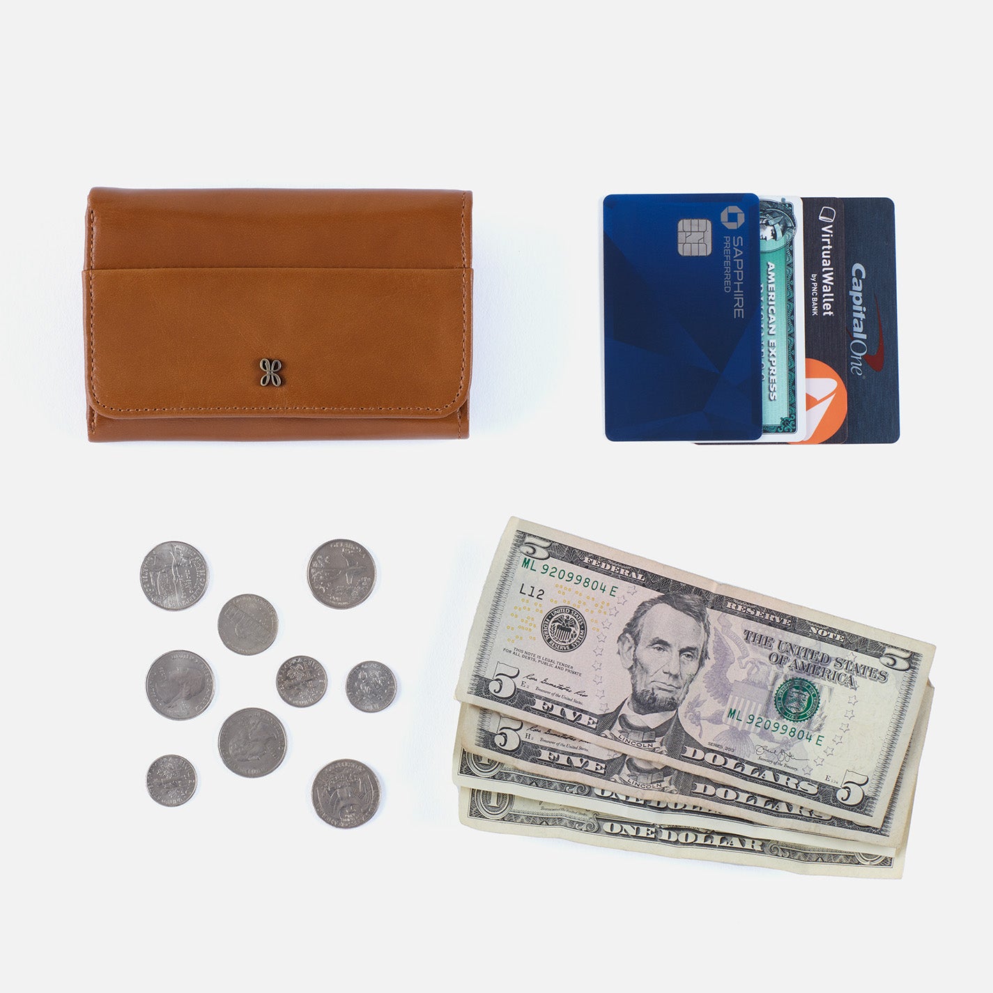 Jill Trifold Wallet in Printed Leather - Golden Snake - Image 5