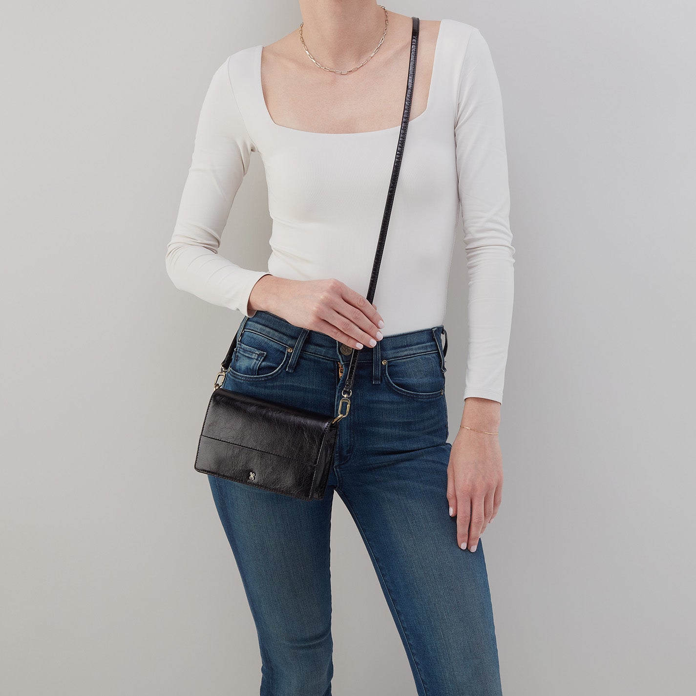Jill Crossbody In Polished Leather - Alpine Green - Image 2