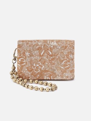 Ross Bead Wristlet In Printed Leather - Gilded Petals