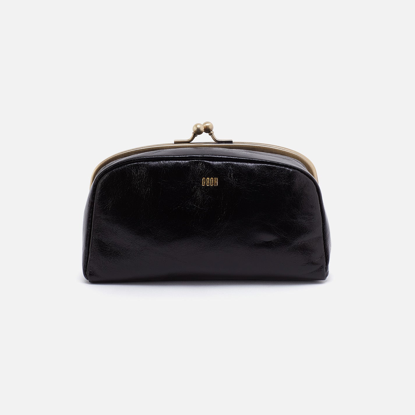 Save Face Frame Pouch In Polished Leather - Black - Image 3