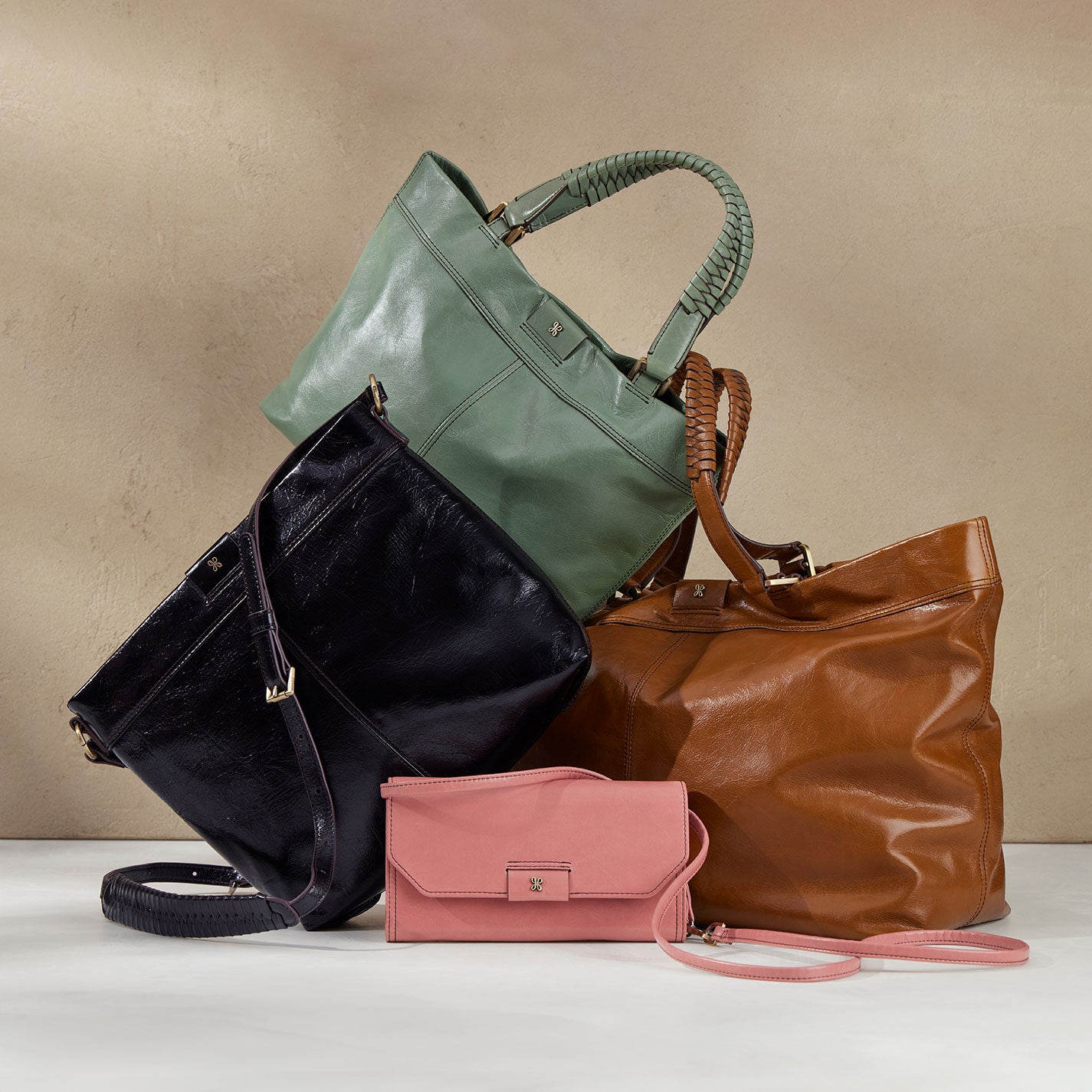 Romy Wallet Crossbody In Polished Leather - Rose - Image 2