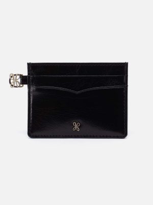 Charmed Card Case in Polished Leather - Black