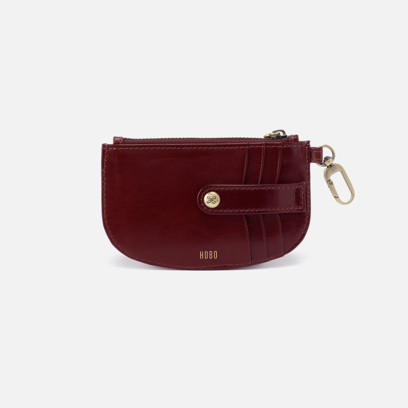 Luna Card Pouch in Polished Leather - Saddleberry - Image 2