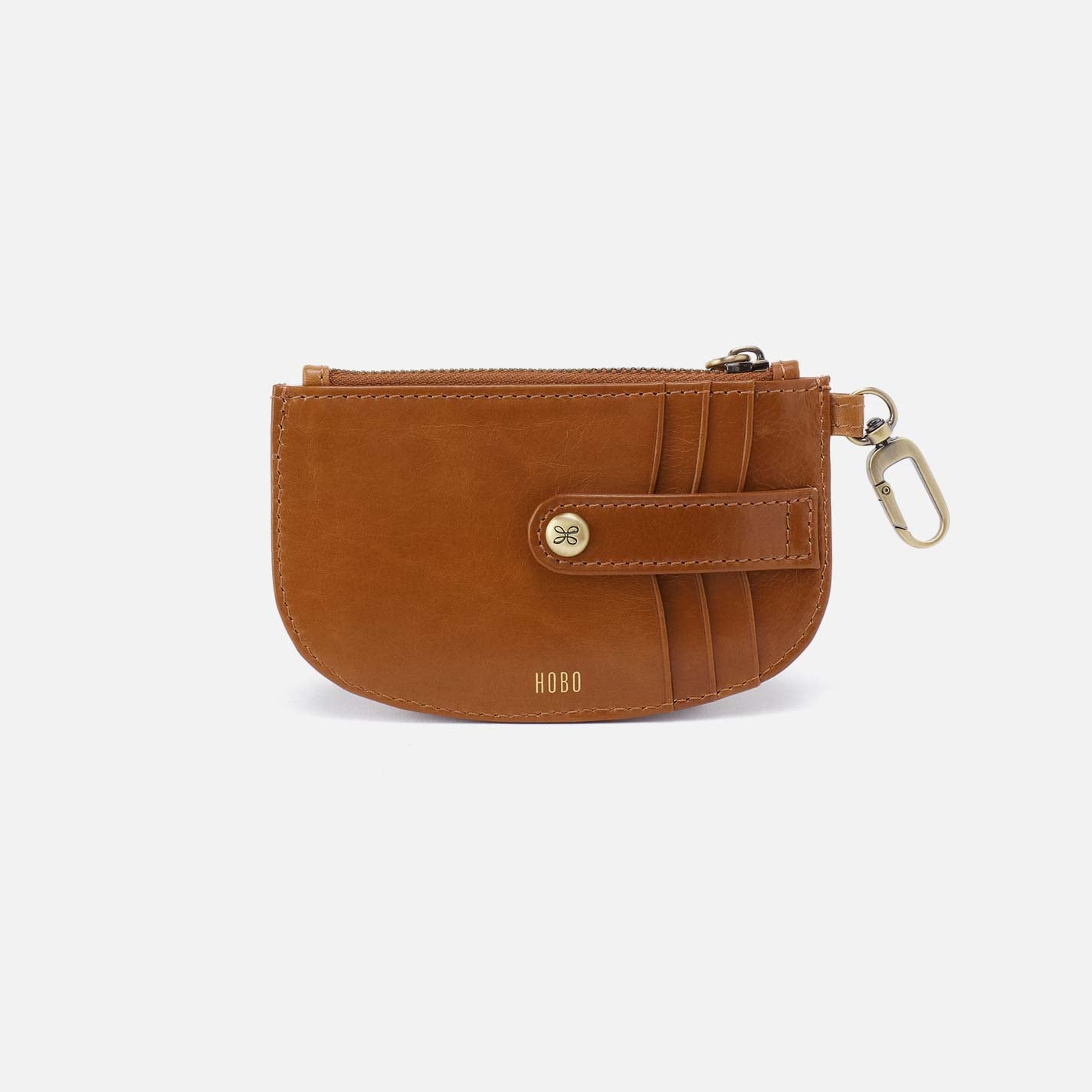 Luna Card Pouch in Polished Leather - Truffle - Image 2